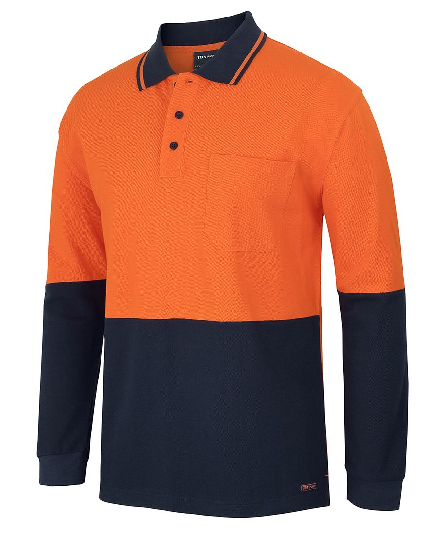 JB's Hi Vis L/S Cotton Pique Trad Polo JB's Hi Vis L/S Cotton Pique Trad Polo